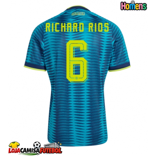 Camisa de Futebol Colômbia Richard Rios #6 Equipamento Secundário Mundo 2026 Manga Curta